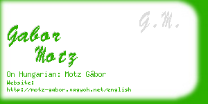 gabor motz business card